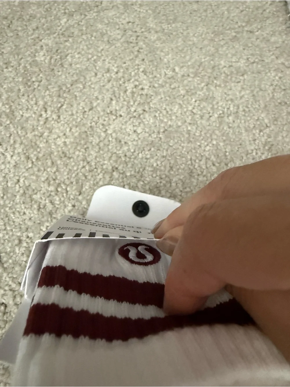 NWT Lululemon Daily Essential Quarter Crew Socks sz Small in Rockwood/White